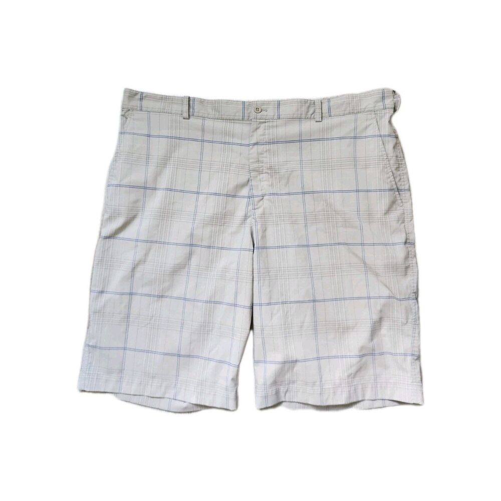 Nike Golf Plaid Golf Shorts Men’s Sz 42 Gray Blue Check Dri Fit Performance EUC